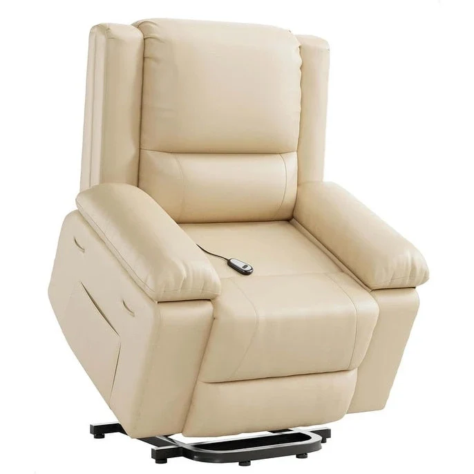 Leather Power Lift Recliner with Heat & Massage