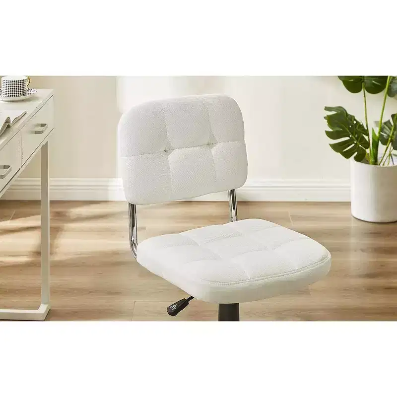 Gray / White Armless Swivel Office Chair, Height Adjustable, Seats 1