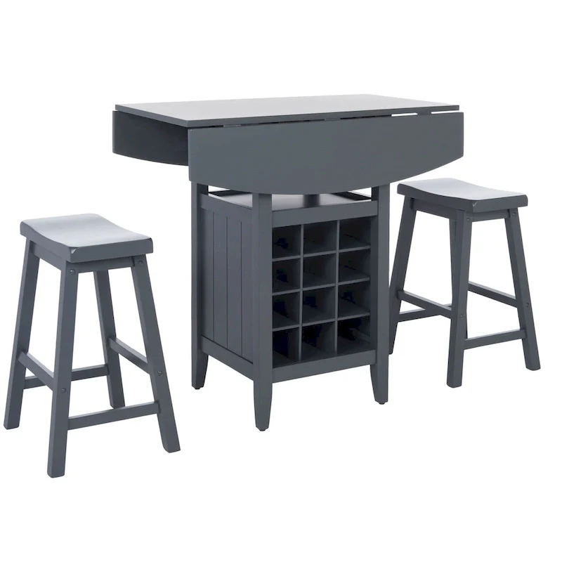 SAFAVIEH Mascha 3-Piece Set Drop Leaf Pub Table - 36  W x 36  L x 36  H - 36Wx36Dx36H