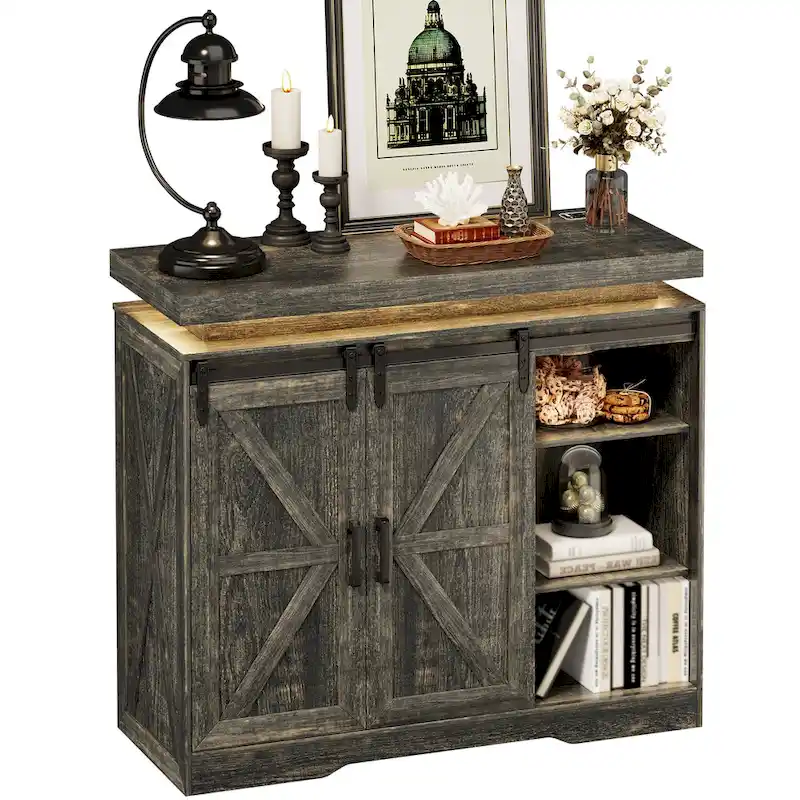 5 Drawer Accent Cabinet With Led Light - N/A