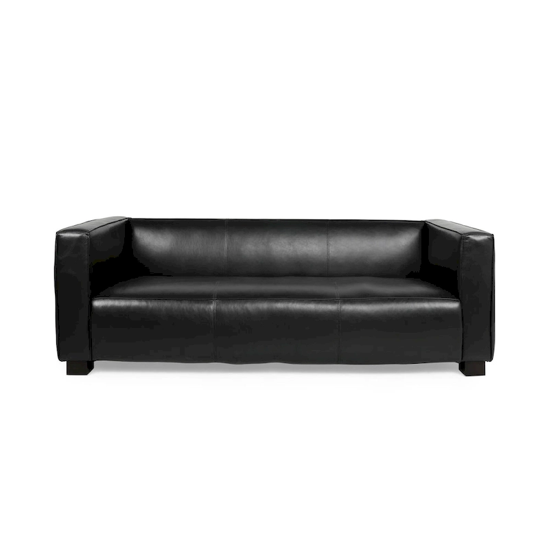 Goyette Faux Leather 3 Seater Sofa by Christopher Knight Home