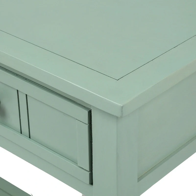 Daisy Series Console Table Traditional Design with Two Drawers and Bottom Shelf Acacia Mangium