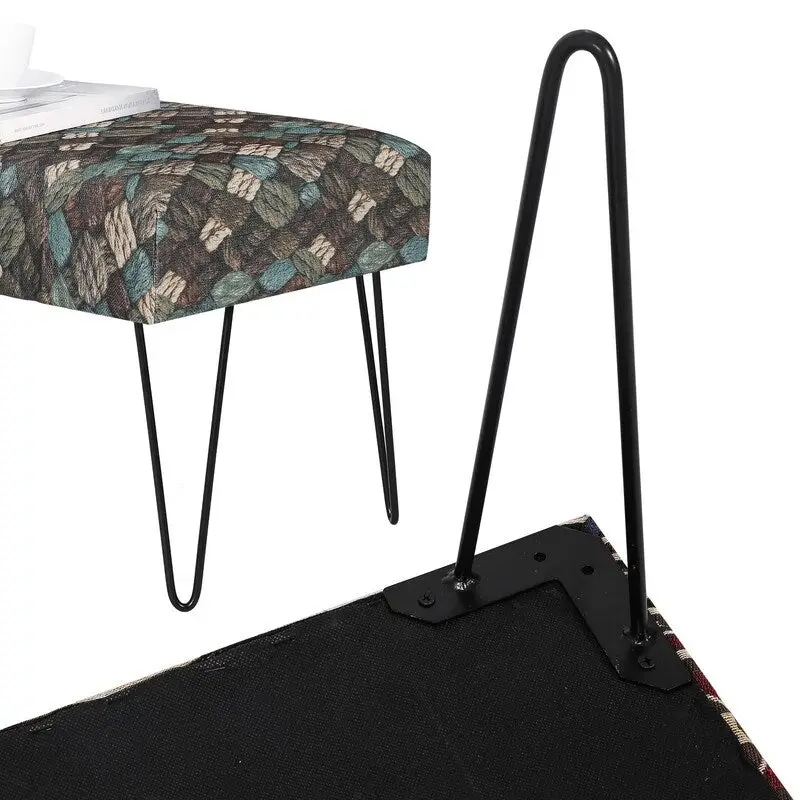 Adeco Bench Ottoman Fabric Rectangular Footrest Upholstered Bedroom