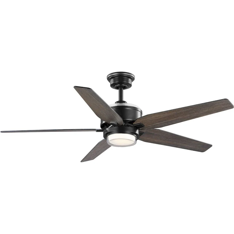 Byars 54 in. Integrated LED Indoor Matte Black Mid-Century Modern Ceiling Fan with Light Kit and Remote Control - Medium