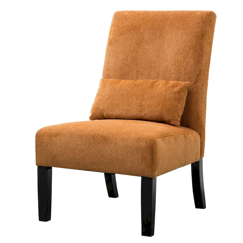 Armless Accent Chair With Pillow