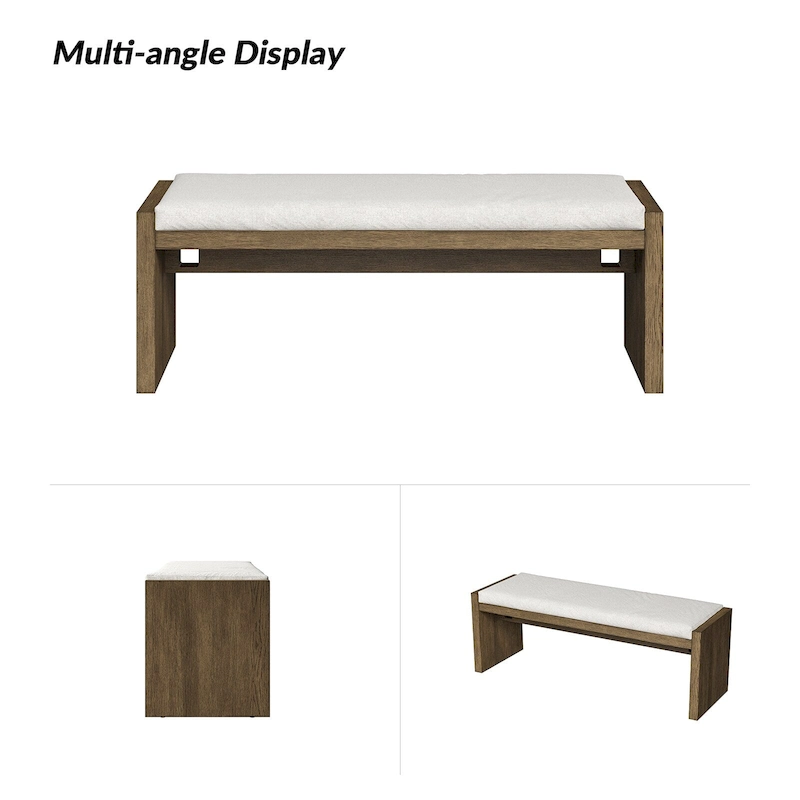 Berta Transitional Solid Wood Upholstered Bench by HULALA HOME