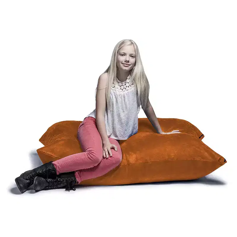 3.5 ft Kids Bean Bag Floor Pillow – Microsuede, Seats 1 (Blueberry / Cherry / Fuchsia / Grape / Lime / Pumpkin)