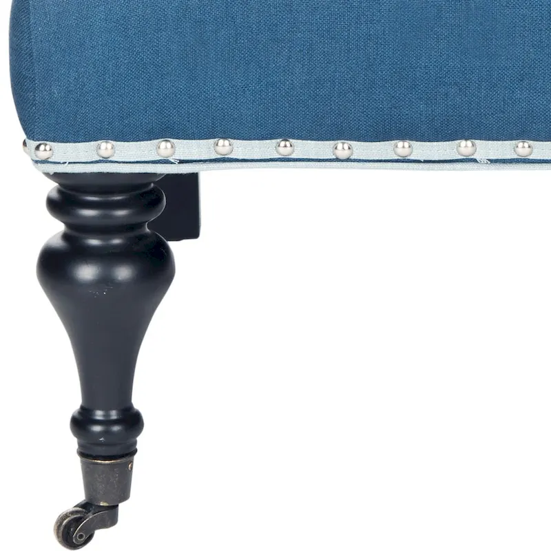 SAFAVIEH Kassie Steel Blue Arm Chair - 27.6 x 36.8 x 35 - 28Wx37Dx35H