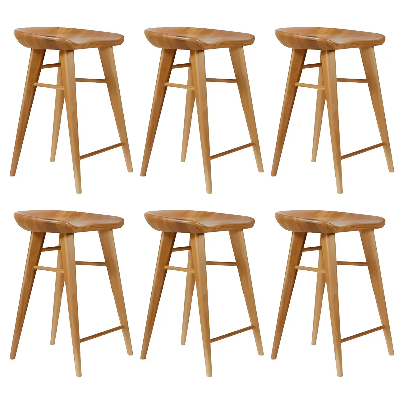 Counter Height Modern Wood Backless Bar Stool