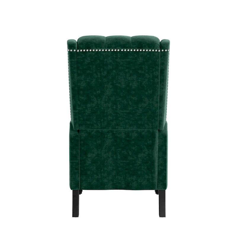 Velvet Wingback Push Back Recliner Chair