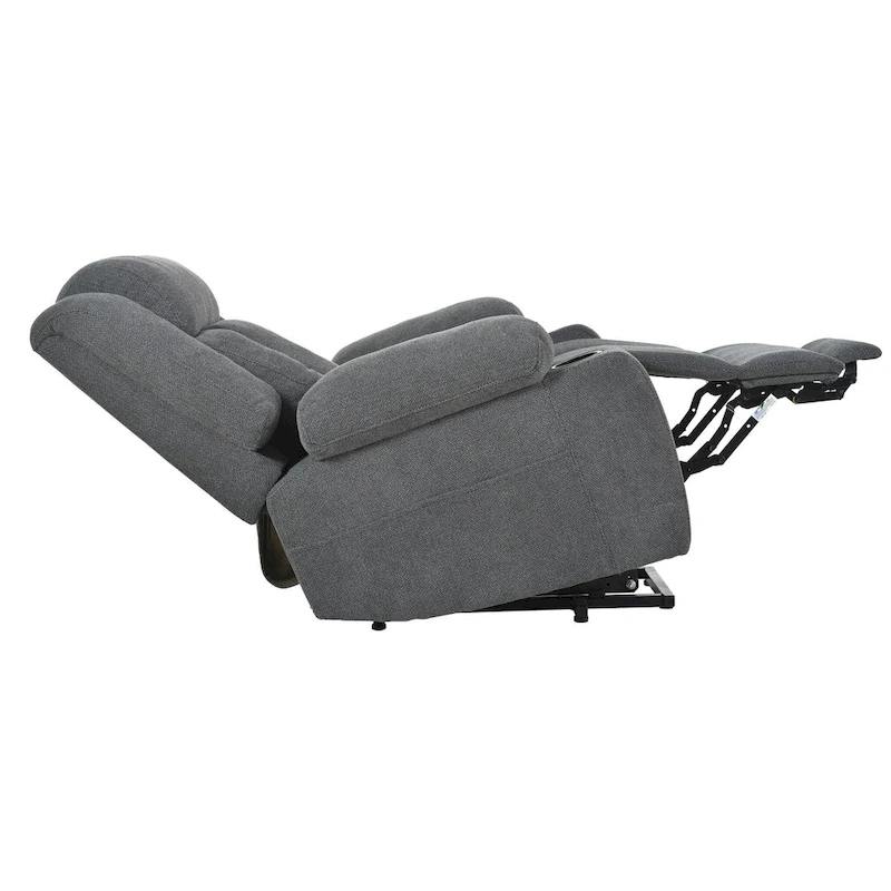 Snowflake Velvet Fabric Power Lift Recliner w/Extended Footrest