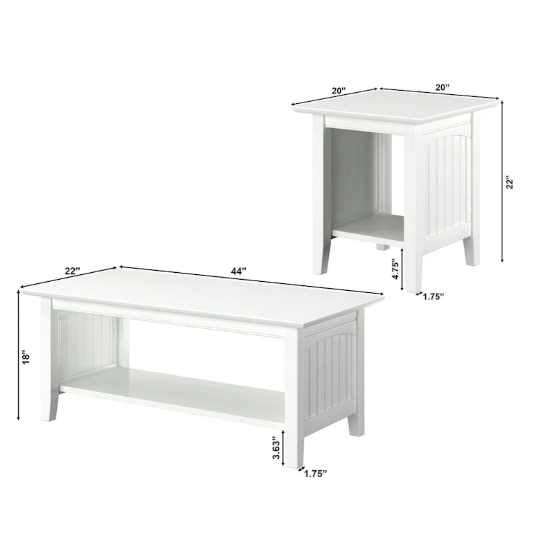 AFI Nantucket 3-Piece Coffee Table Set