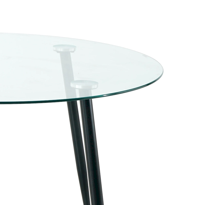 Modern simple glass table, high-quality tempered glass metal material