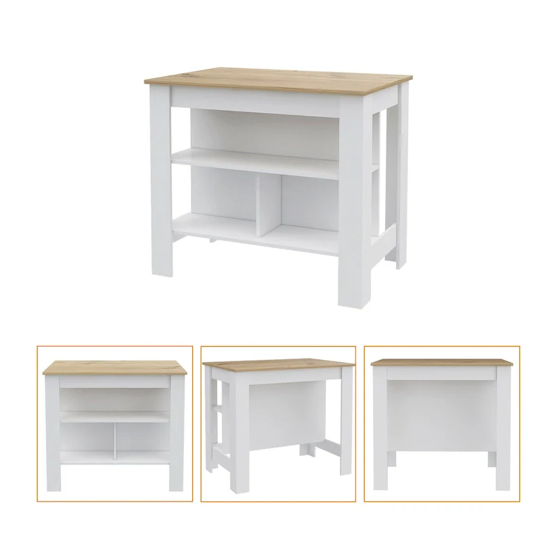 2-Piece Kitchen Set with Kitchen Island and Utility Sink Cabinet