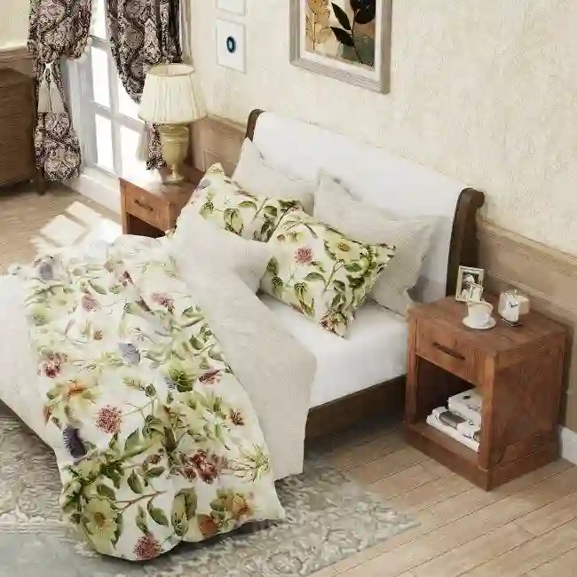 Compact Nightstand with Drawer and Shelf