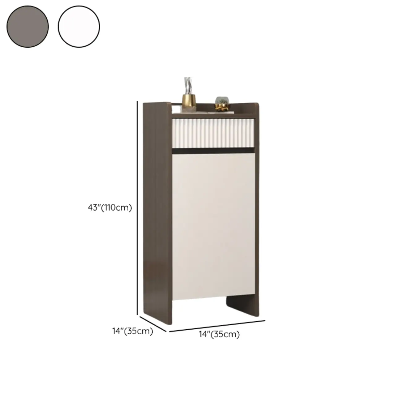 Modern Wood Shoe Cabinet with Drawer and Shelves