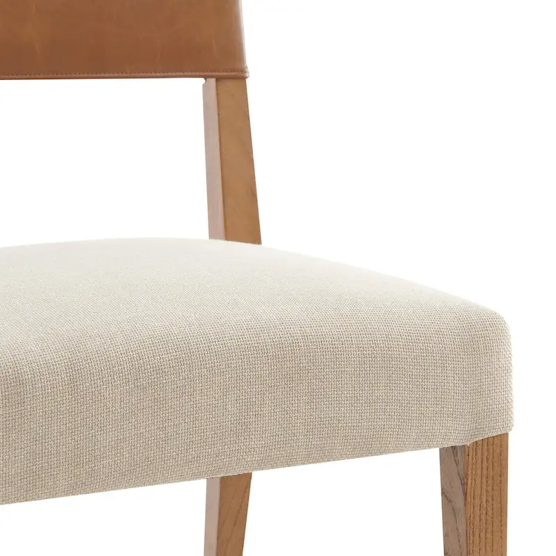 Faux Leather & Linen Dining Side Chair (Set of 2)