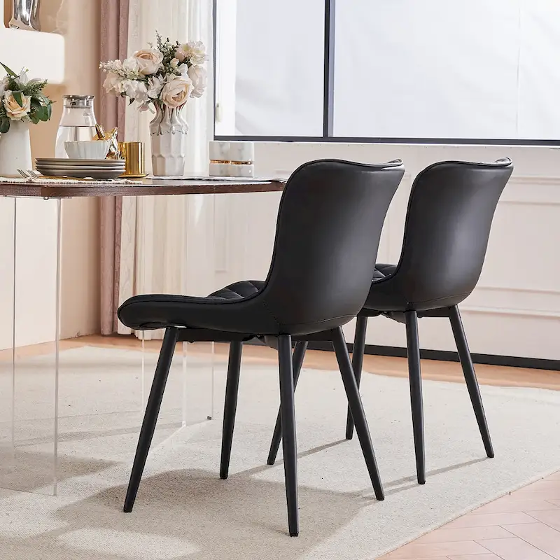 Dining Chairs Set of 2 Modern Leather Upholstered Dining Room Chair