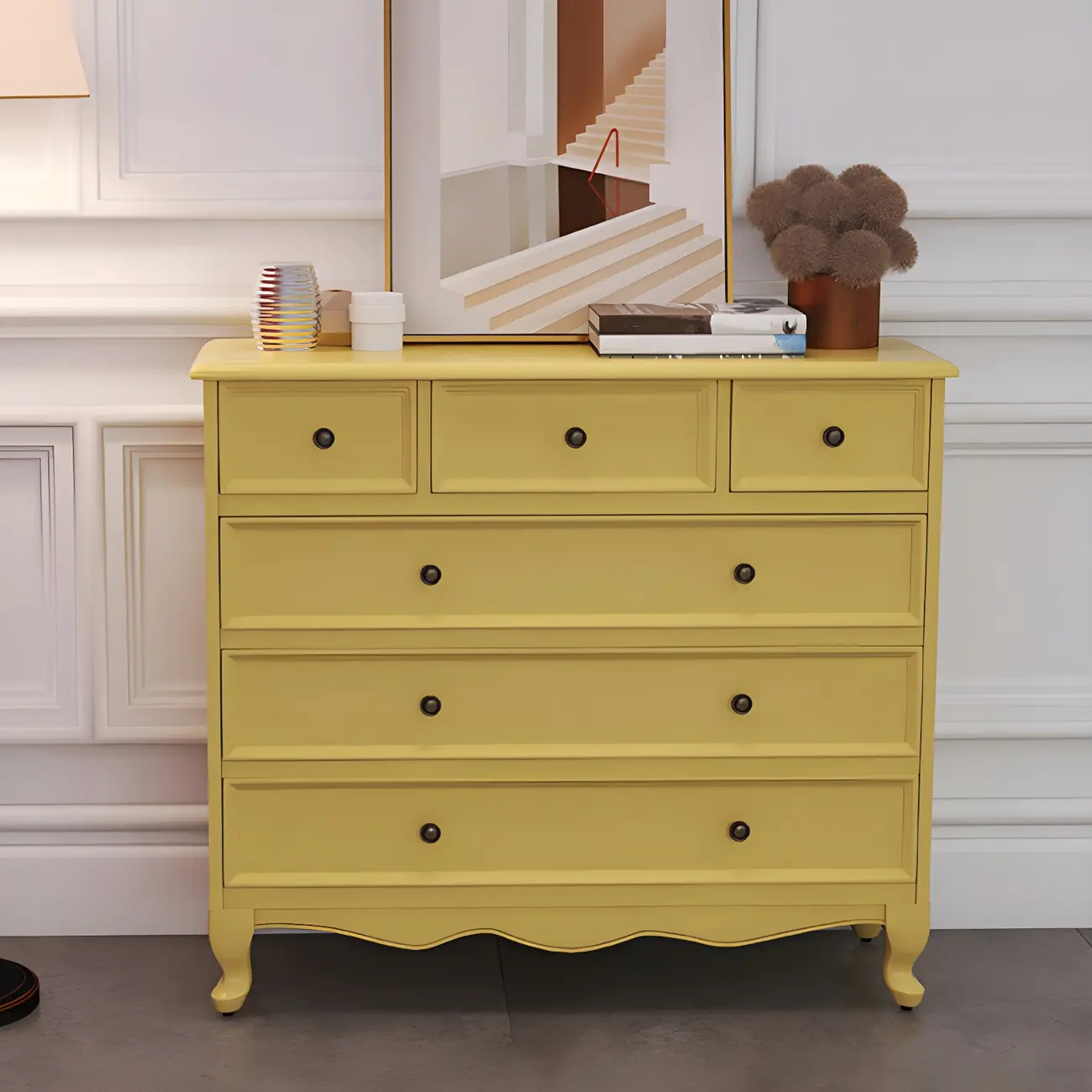 Traditional Yellow Wooden Dressers & Chests with Drawer