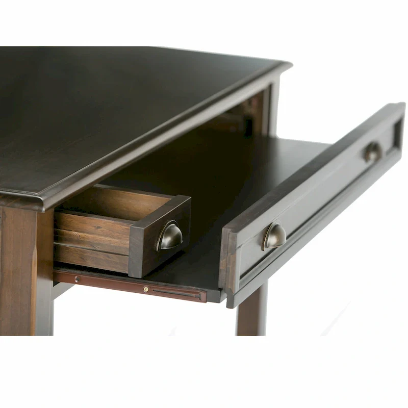 42-Inch Solid Wood Office Desk (Transitional Style, Mahogany Brown)