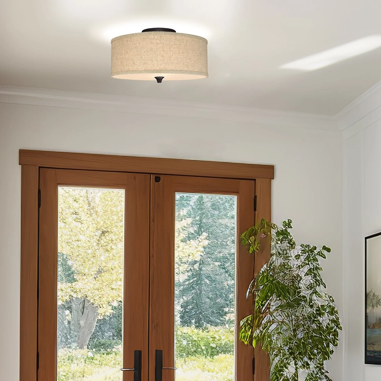Newport 14 Modern 2-Light Semi-Flush Mount Ceiling Light