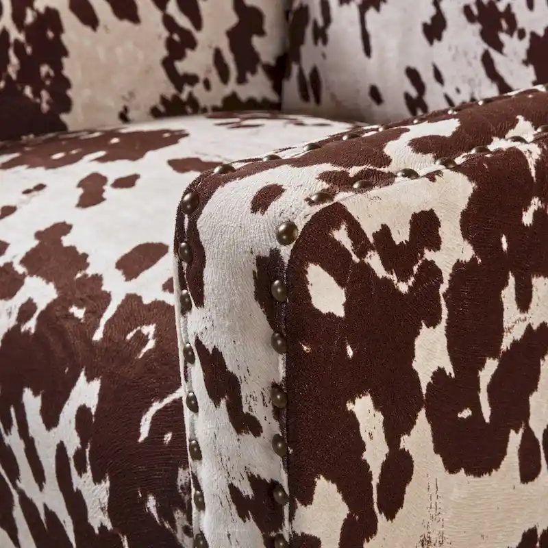 Elysabeth Cow Print Velvet Club Chair by Christopher Knight Home - 32.75 L x 29.25 W x 37.5 H