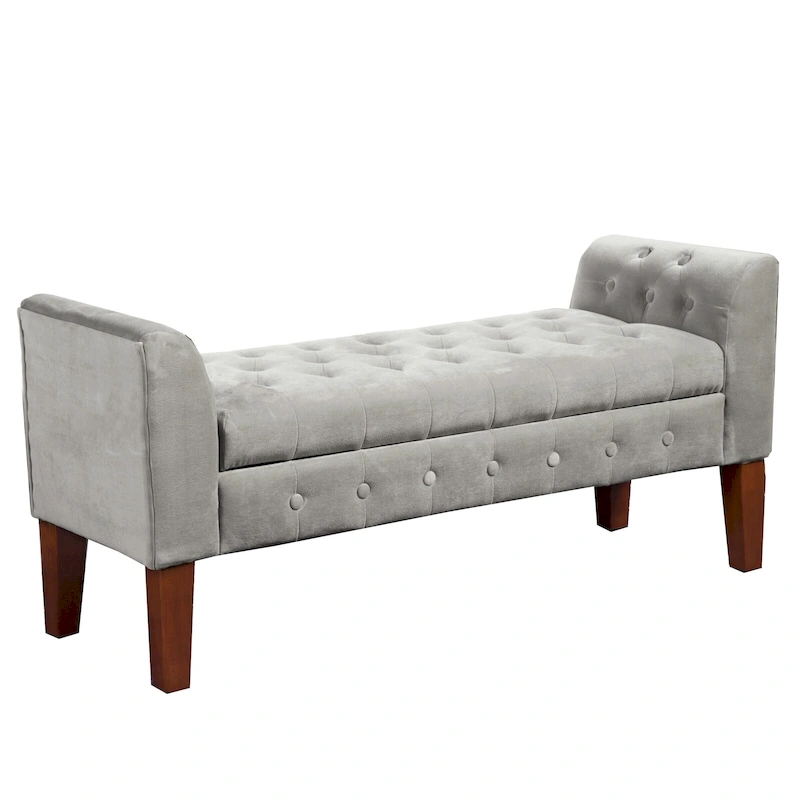 Copper Grove ArumDove Grey Velvet Settee-style Storage Bench