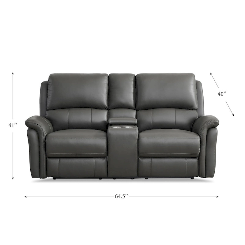 Hydeline Erindale Zero Gravity Power Recline and Headrest Top Grain Leather Loveseat
