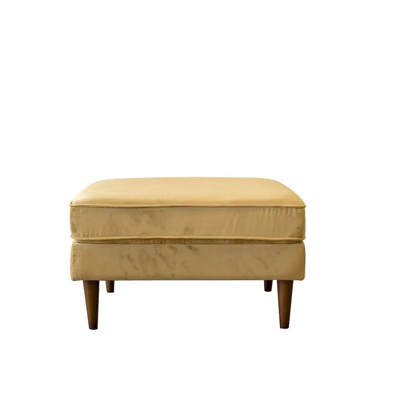 Mid-Century Modern Square Velvet Ottoman