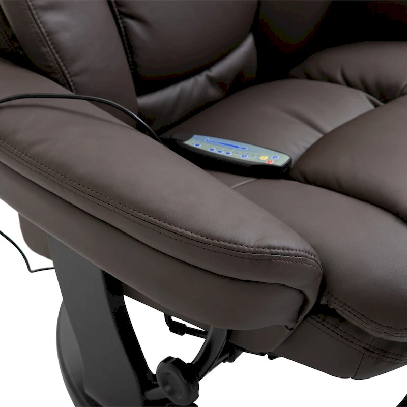 HOMCOM PU Leather Massage Recliner Chair with Ottoman Armchair