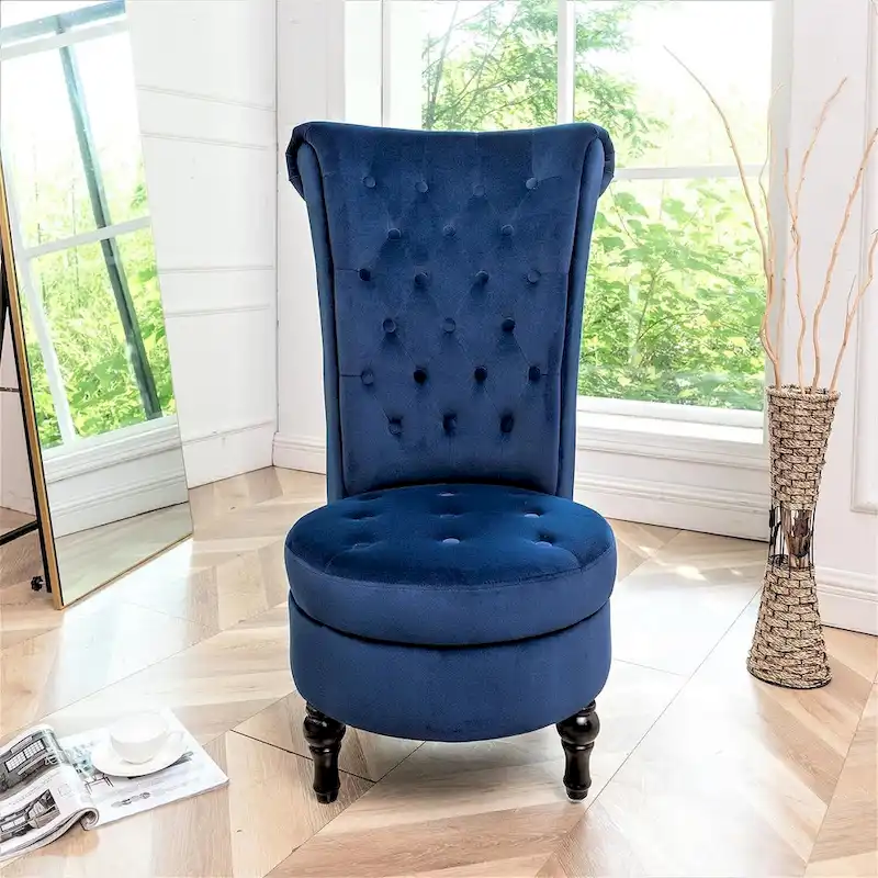 Gosser 20 Wide Velvet High Back Vanity Chair