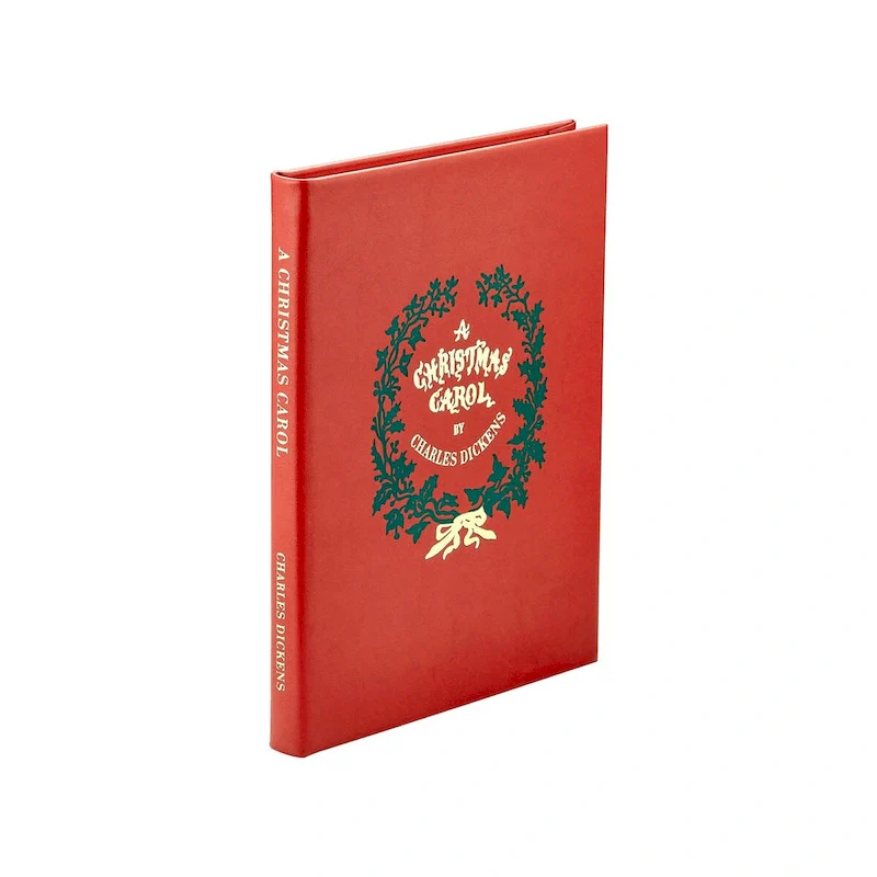 Graphic Image A Christmas Carol Coffee Table Book, Leather, Red