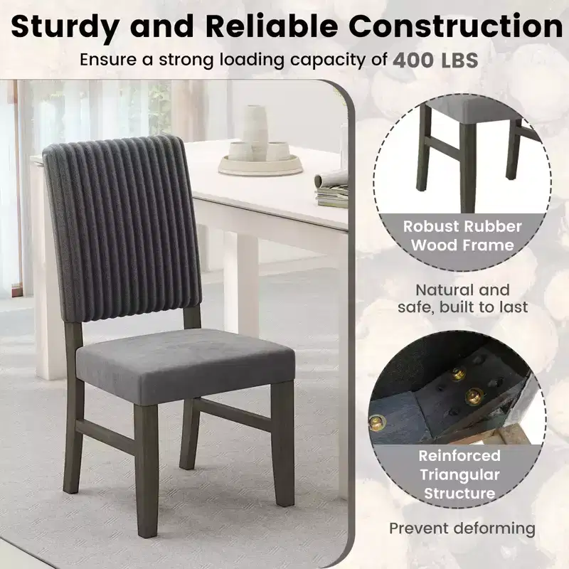 Dining Chair 4 Mid-Century Modern Velvet Fabric Upholstered Chairs
