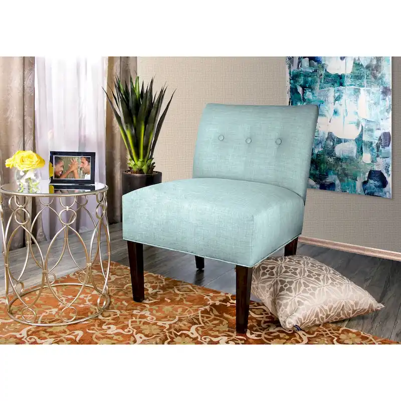 Button Tufted Ikat Accent Chair