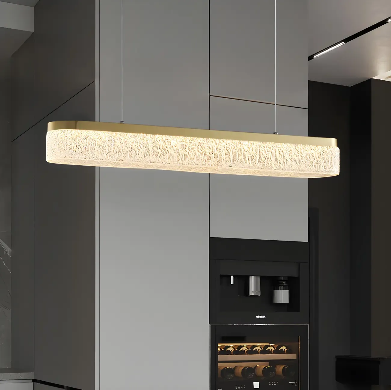 Modern Gold 3-Gear Dimming LED Kitchen Island Pendant Light