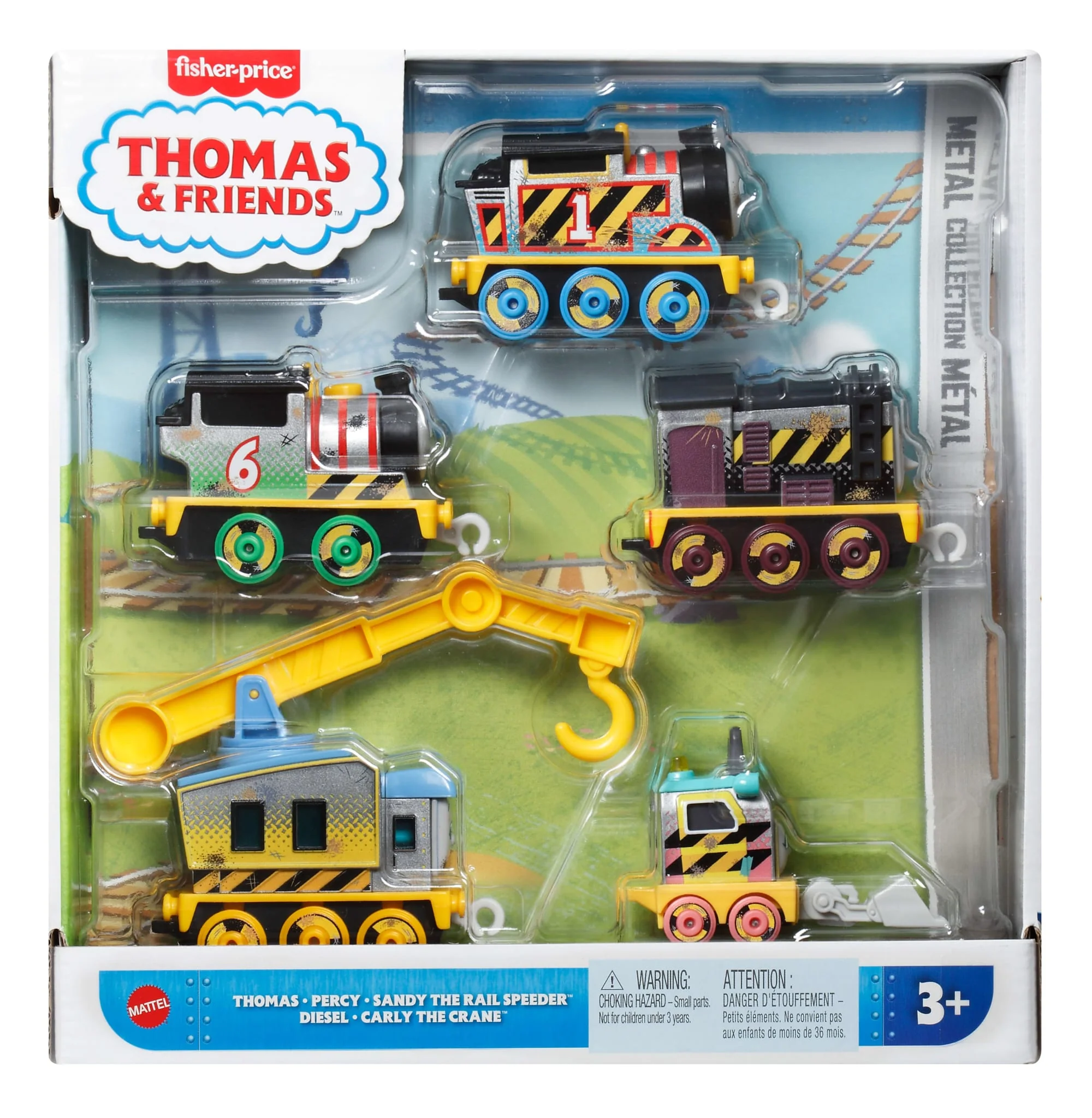 Thomas & Friends Construction Crew 5-Piece Diecast Metal Toy Train & Vehicle Set