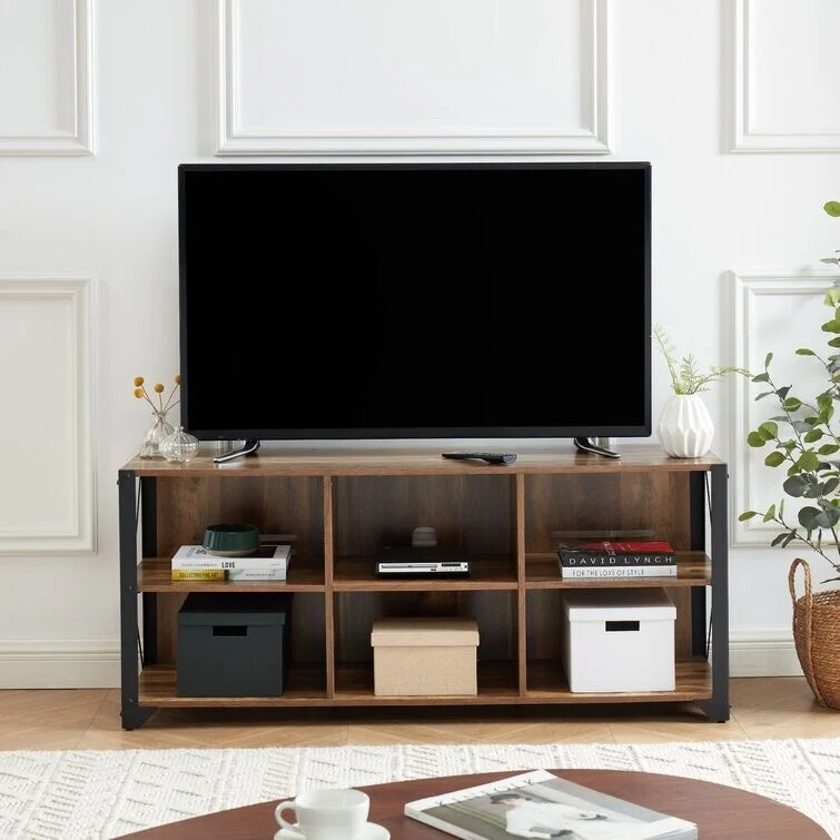 Wood Media Console TV Stand Entertainment Center