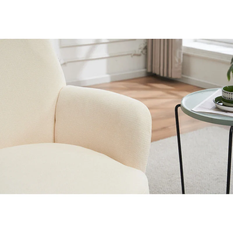 29.3 Upholstered Swivel Barrel Chair with Stainless Steel Base