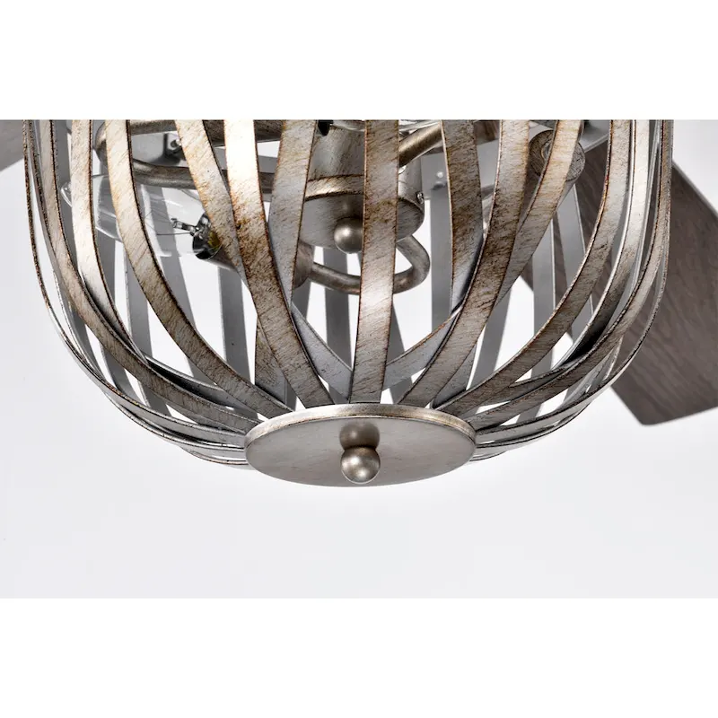 Emani 52 Inch Brushed Antique Silver Finish Ceiling Fan with Remote