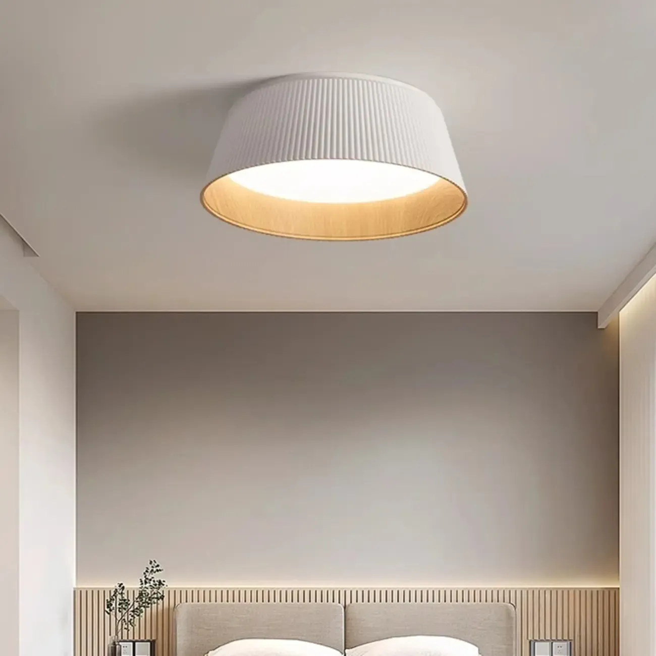 Modern Flared Round Dimmable LED Flush Mount Ceiling Light