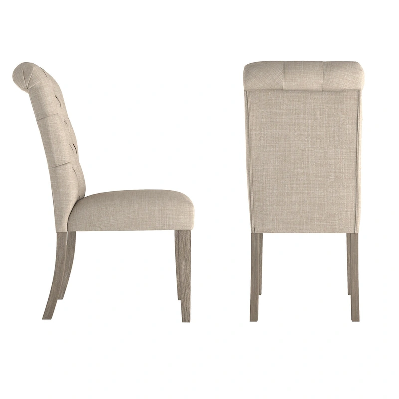 Krakova Tufted Rolled Back Parsons Chairs (Set of 2)