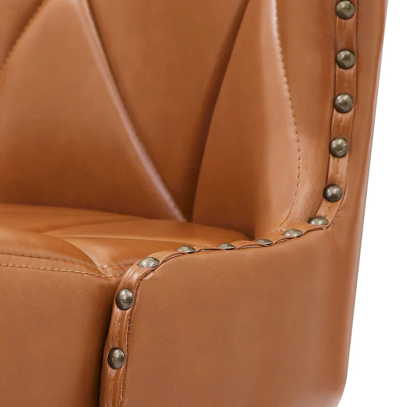 LUE BONA 26 in. Modern Faux Leather/Fabric Upholstered Swivel Bar Stools with Wood Frame for kitchen Island(Set of 2)