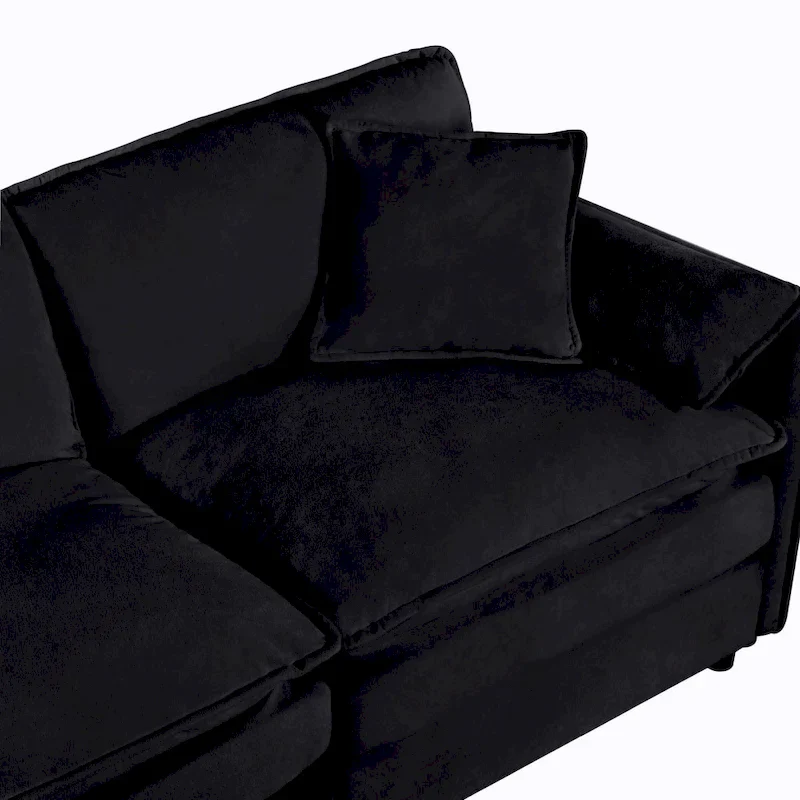 75.59 Chenille Cloud Loveseat Sofa with Deep Seat and 4 Pillows