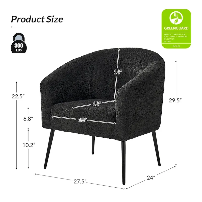 Hal Modern Boucle Armchair with Metal Legs by HULALA HOME