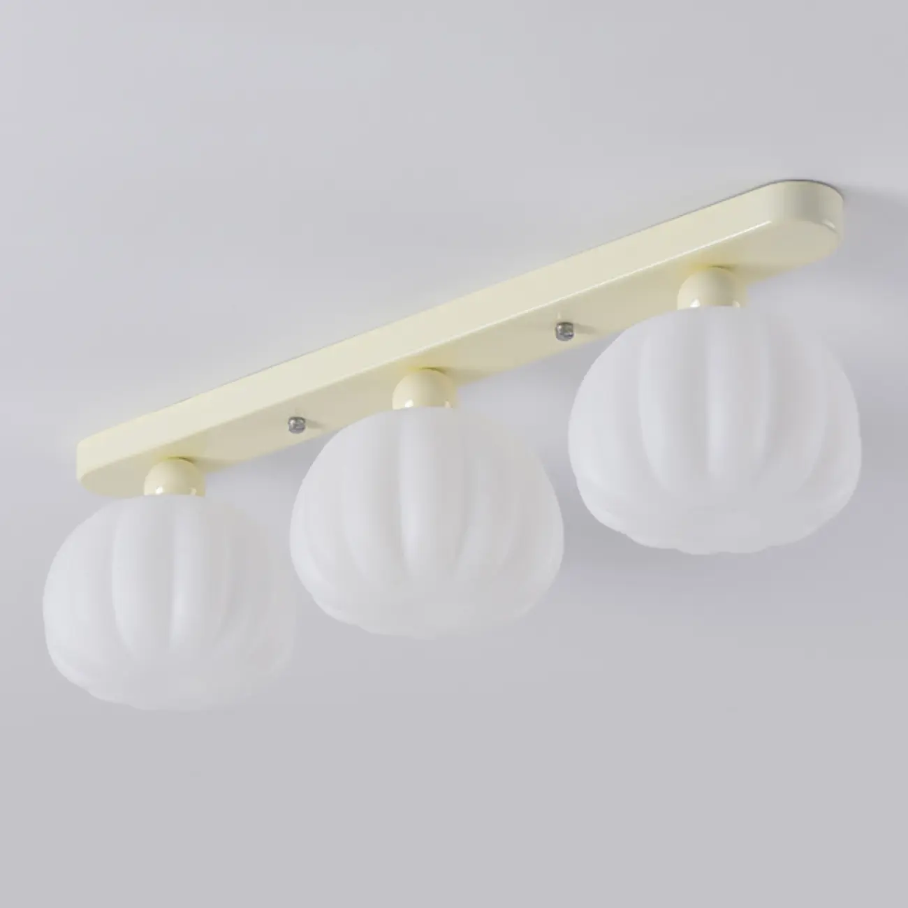 Stylish Pumpkin Semi Flush Ceiling Light with Resin Shade