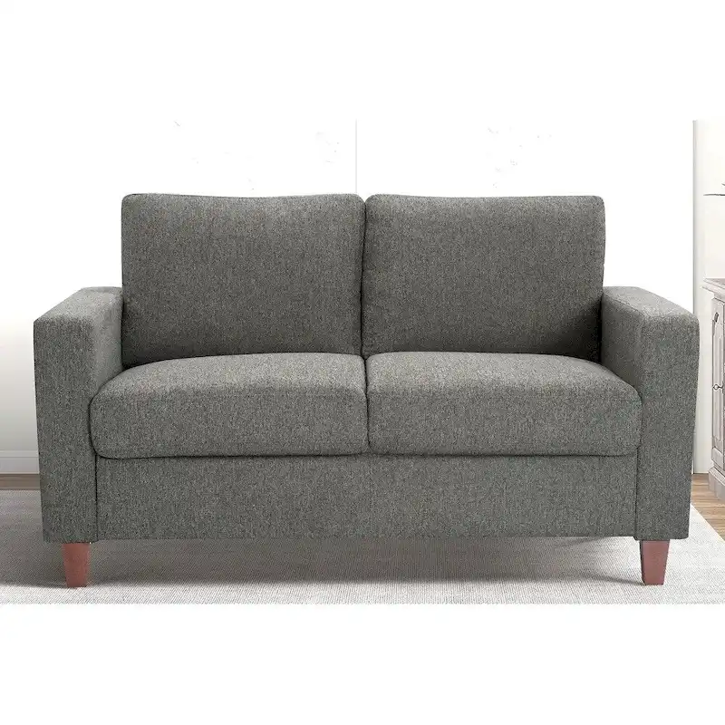 US Pride Furniture Miles 2 Piece Sofa and Loveseat Sets with Reversible Back Pillows Mid Century Modern Sofa