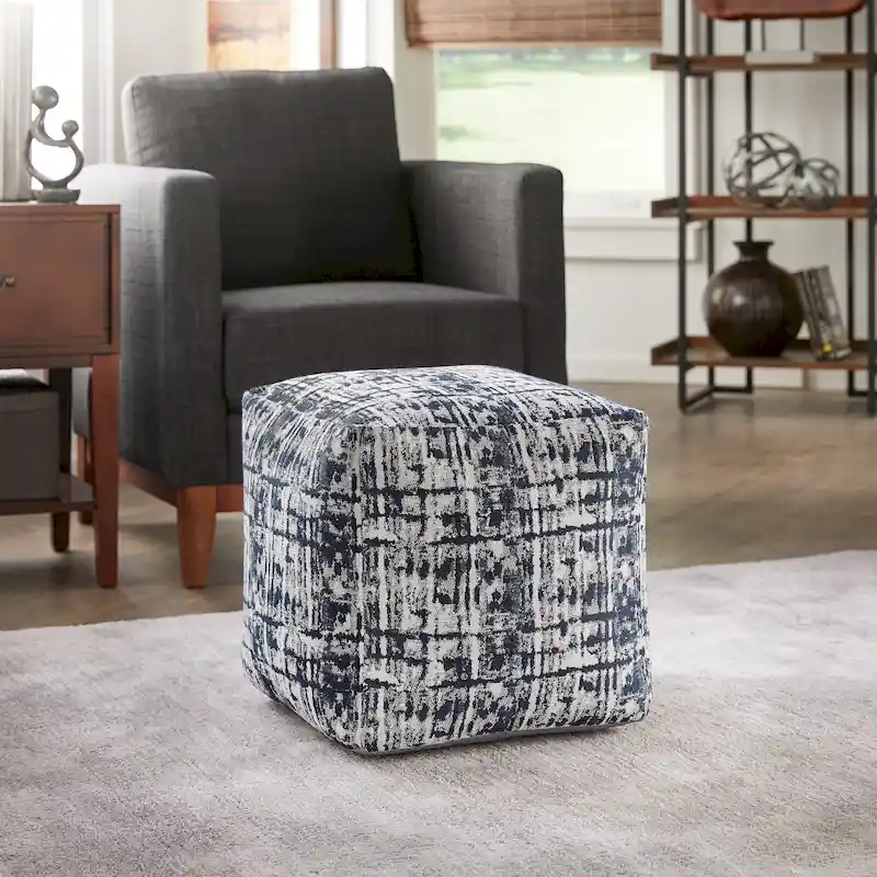 Brunico Upholstered Square Pouf Ottoman by iNSPIRE Q Bold