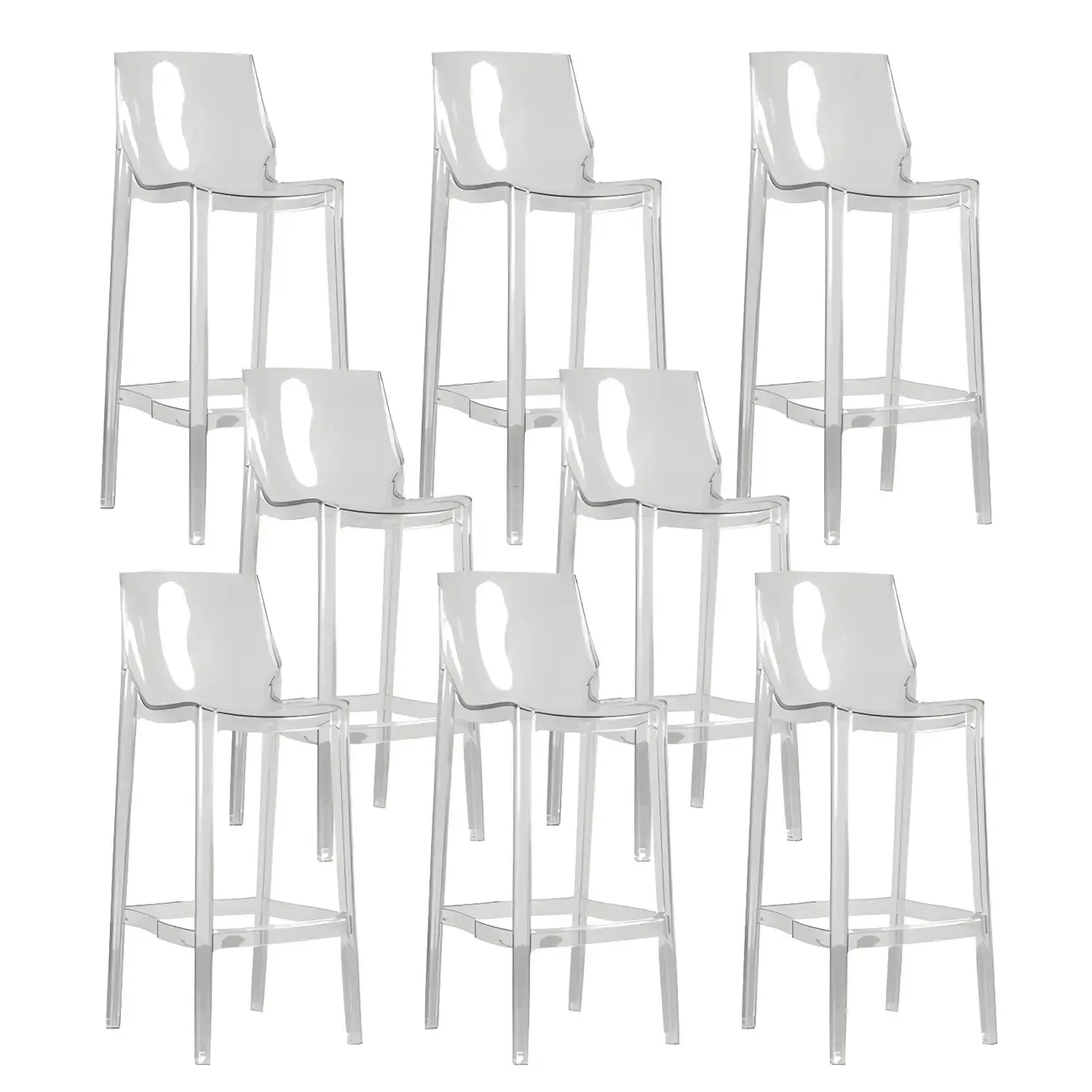 Modern Acrylic Vibrant Durable Colourful Sleek Bar Stool