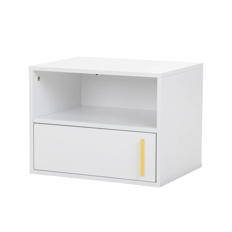 Set of 2 Wall-mounted Wooden Nightstand