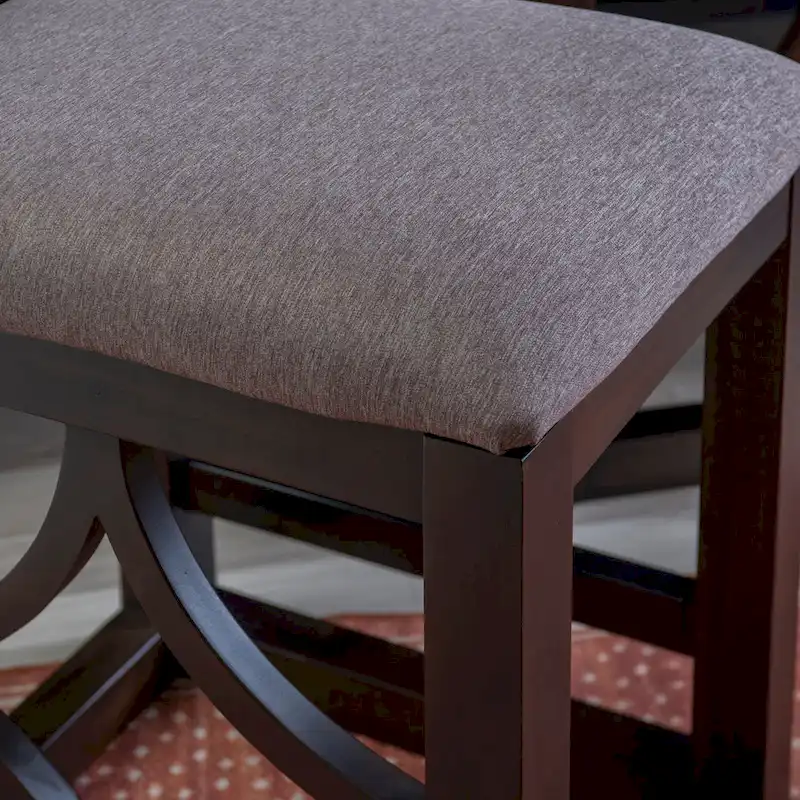 Crewson Wood 2-Piece Nesting Rolling Console with 3 Stools